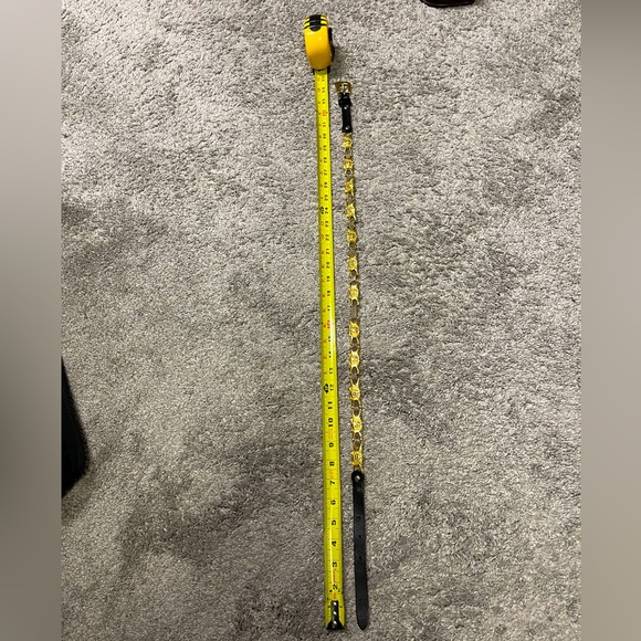 Twiggy Firenze Made In Italy Gold & Silver Leather Medusa Belt Approx 34.75” - Picture 10 of 11